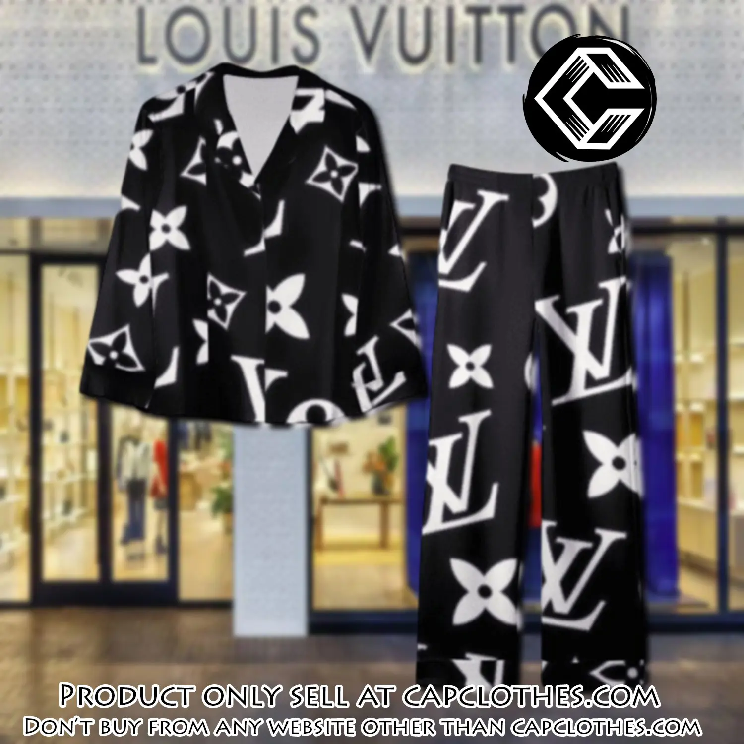 Trending luxury lv satin pajama set pjs1101 cc1731043